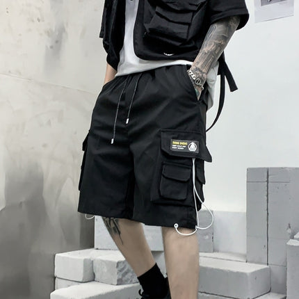 Hip Hop Multi-Pocket Black Shorts for Men - Wnkrs