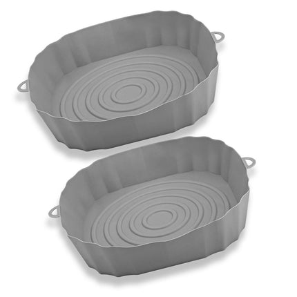 2Pcs Air Fryer Silicone Pot Baskets Liners Non-Stick Safe Oven Baking Tray Mats - Wnkrs