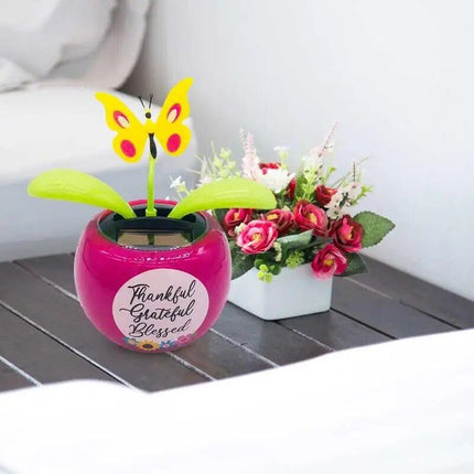 Sunny Bloom Solar-Powered Dancing Flower & Butterfly Bobblehead - Wnkrs