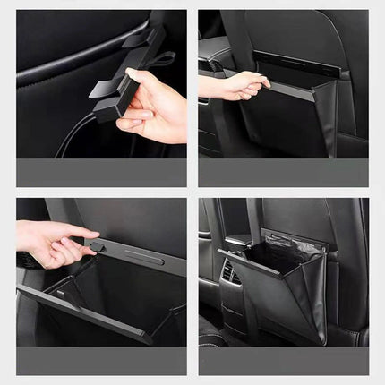 Luxury Waterproof Leather Car Trash Bin - Easy Install, Space-Saving & Magnetic Closure - Wnkrs