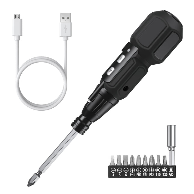 Juego de destornilladores inalámbricos recargables 9 en 1 con luces LED