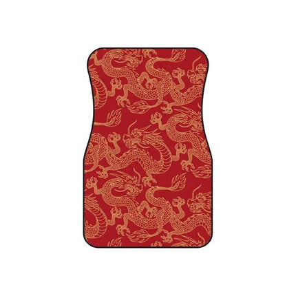 Red Dragon Print Waterproof Car Floor Mats - Wnkrs