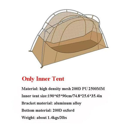 Lightweight Single Person Outdoor Camping Bed Tent with Mosquito Net and Aluminum Poles - Wnkrs