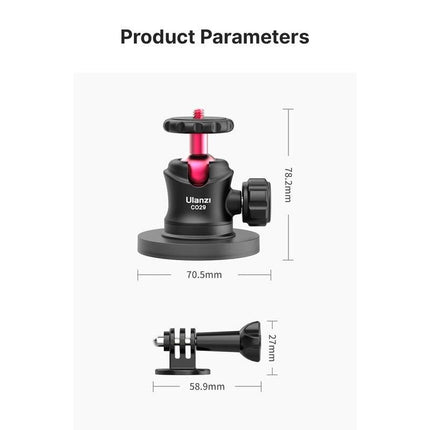 Rotule magnétique pour trépied avec base Cloud Terrace pour caméras d'action et smartphones