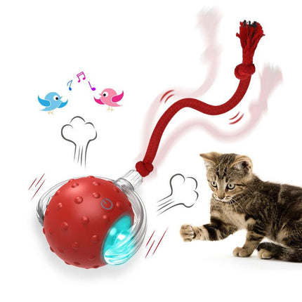 Pelota interactiva para gatos con sonido de chirrido y sensor de movimiento