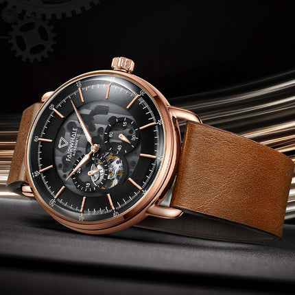 Elegante reloj mecánico automático para hombre