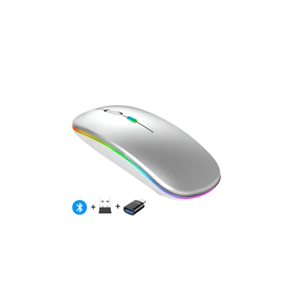 Rechargeable Wireless Mouse with Bluetooth and 2.4GHz Dual Modes