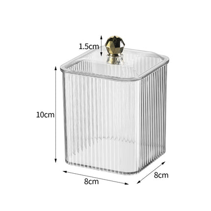 Dispensador de hisopos de acrílico transparente con tapa