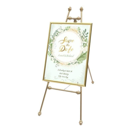 Elegant Golden Iron Floor Easel Stands for Weddings and Displays - Wnkrs