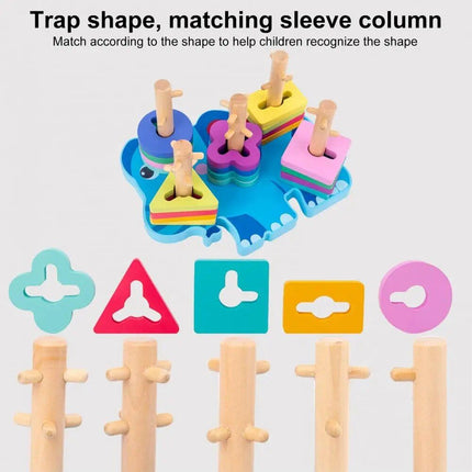 Wooden Animal Shape Puzzle & Stacking Toy for Kids' Development - Wnkrs