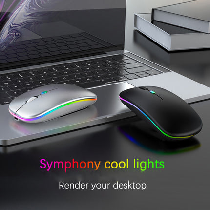 Souris sans fil Bluetooth rechargeable avec rétroéclairage lumineux