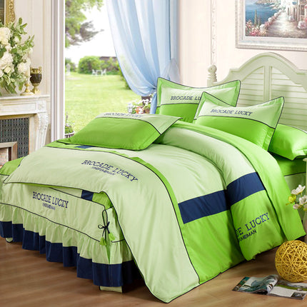 Solid color cotton bed skirt set of four - Wnkrs