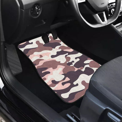 Chic Pink & Brown Camo Car Floor Mats - Wnkrs