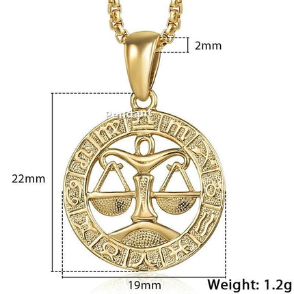 Trendy Zodiac Sign Gold Pendant Necklace - Wnkrs