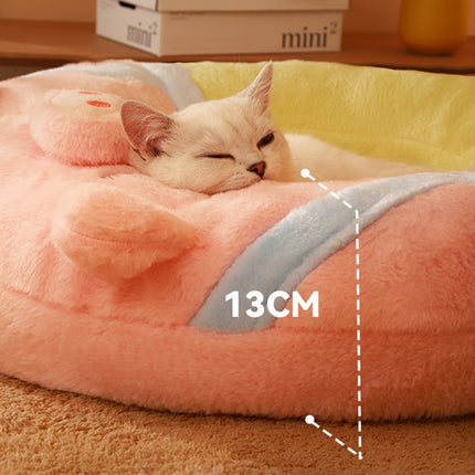 Cama para gatos con forma de cerdo rosa