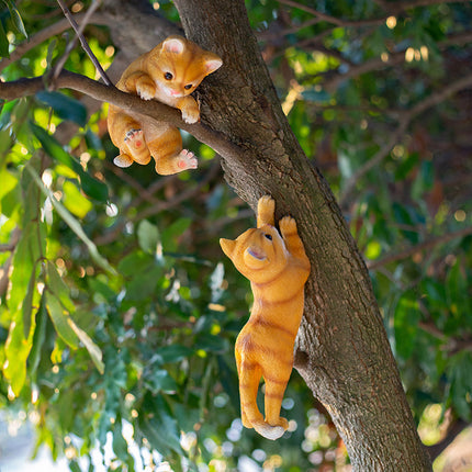 Adorable colgante de gato de resina para decoración de jardín y hogar