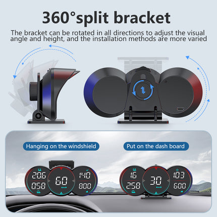 Affichage tête haute GPS pour voiture - Compteur de vitesse et odomètre numériques