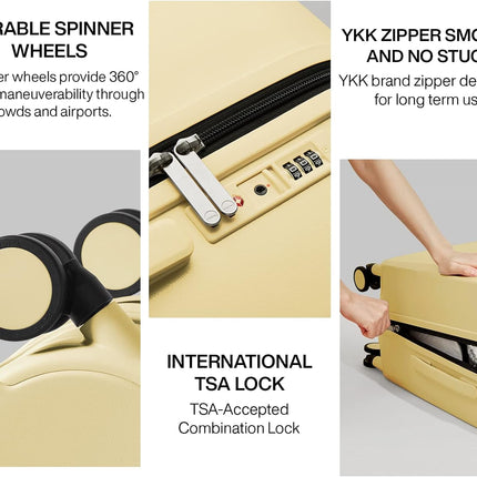 Stylish Spinner Travel Luggage: 18" Carry-On to 24" Check-In Suitcases with Wheels