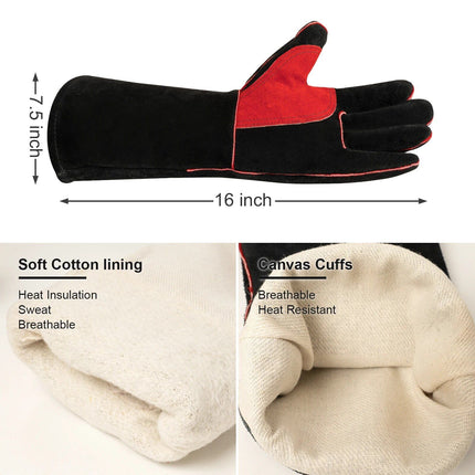 Heat & Puncture Resistant Cowhide Leather Welding Gloves - Wnkrs