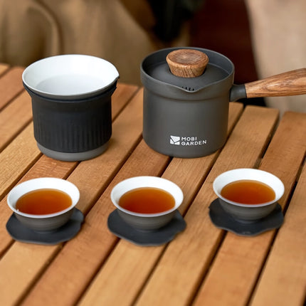 Juego de té portátil para acampar al aire libre