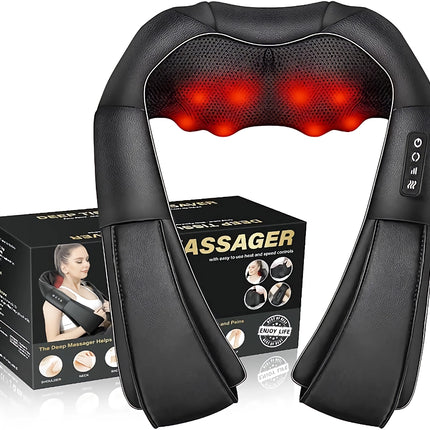 Neck and Shoulder Massager with Heat – Electric Back Massager