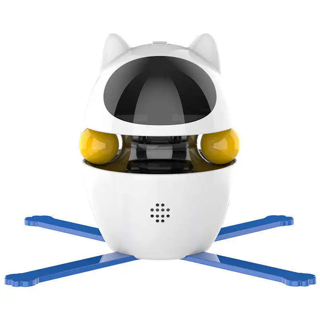 Juguete para gatos 3 en 1 interactivo con láser y plumas, bola de seguimiento automática y altura ajustable