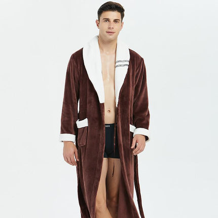 Men's Warm Flannel Bathrobe - Wnkrs