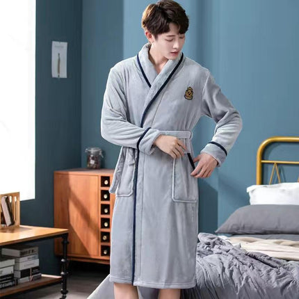 Men's Warm Flannel Bathrobe - Wnkrs