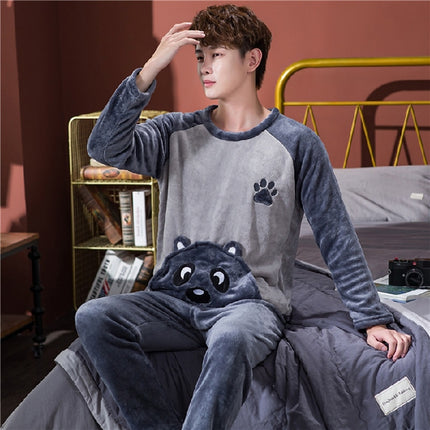 Men's Long Sleeved Warm Pajama Set - Wnkrs