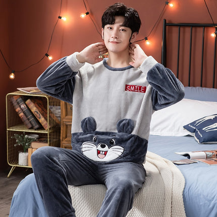 Men's Long Sleeved Warm Pajama Set - Wnkrs