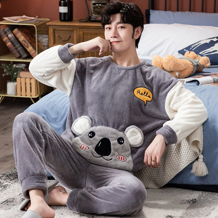 Men's Long Sleeved Warm Pajama Set - Wnkrs