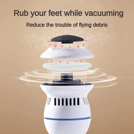 Rechargeable Electric Foot Grinder with Vacuum: USB, Dual-Speed, 6 Grinding Heads - Wnkrs