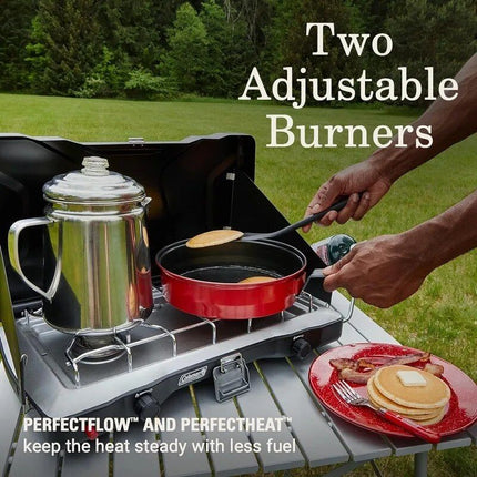 2-Burner Propane Camping Stove with Push-Button Ignition - Wnkrs