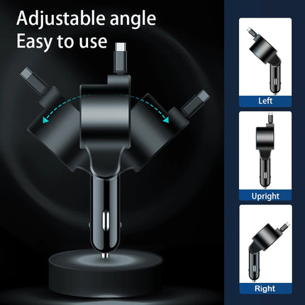 Chargeur de voiture rétractable 3 en 1 75 W