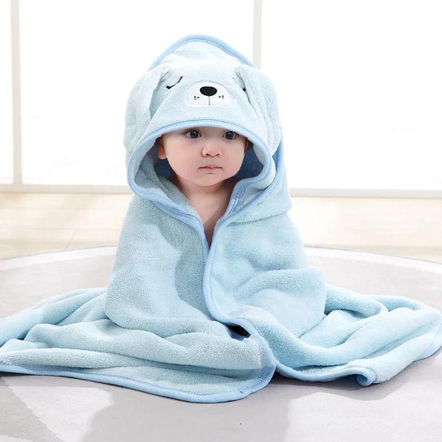 Soft & Adorable Cartoon Animal Hooded Baby Towel - Warm, Cozy Cotton Bathrobe for Newborns & Toddlers - Wnkrs