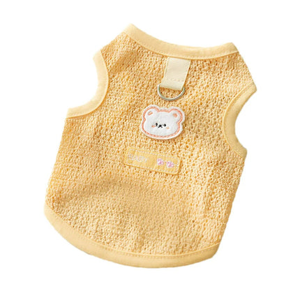 Gilet d'été mignon pour chien avec anneau en D - Vêtements respirants pour chiens de petite et moyenne taille