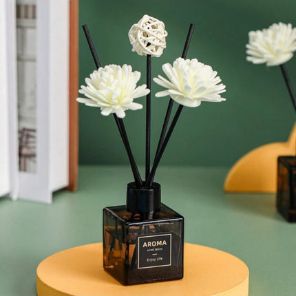 Ensemble de diffuseurs de parfums luxueux au jasmin avec fleur en plastique