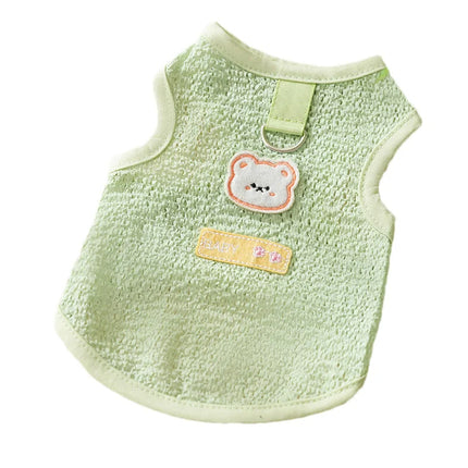 Gilet d'été mignon pour chien avec anneau en D - Vêtements respirants pour chiens de petite et moyenne taille