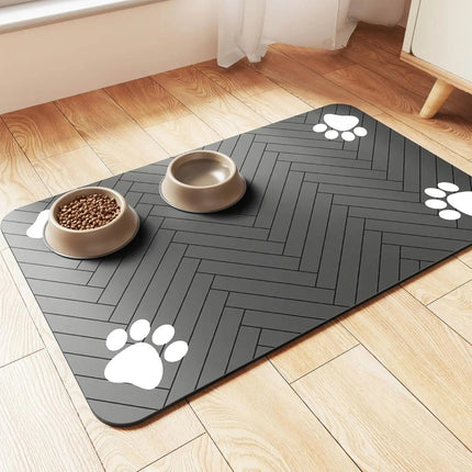 Alfombrilla absorbente para alimentación de mascotas con respaldo de goma impermeable