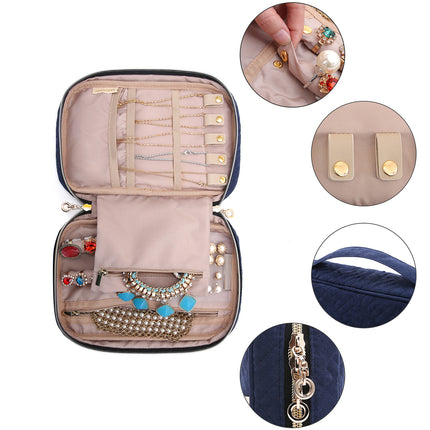 Organizador de joyas de viaje Estuche impermeable para collares, pendientes, anillos, pulseras