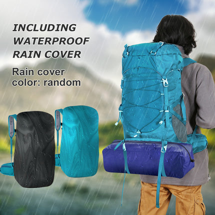 50L Multifunctional Outdoor Hiking Backpack with Rain Cover - Ideal for Trekking and Camping