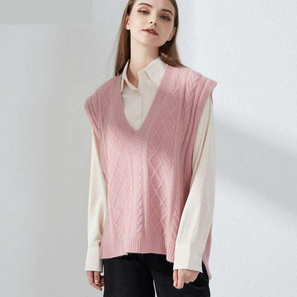 Autumn Winter Oversized Knitted Vest