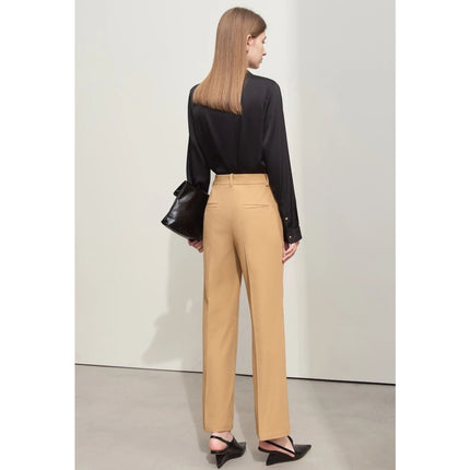 Pantalon droit décontracté à la cheville pour femme d'automne