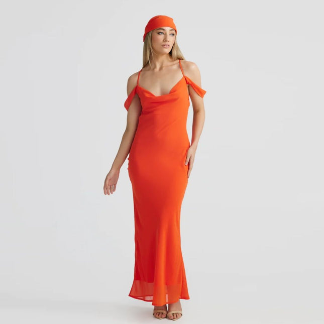 Robe longue maxi à épaules dénudées