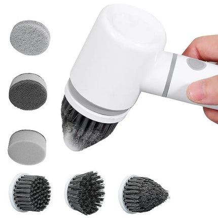 Electric Spin Scrubber with 6 Replaceable Brush Heads - Cordless Power Cleaner for Home - Wnkrs