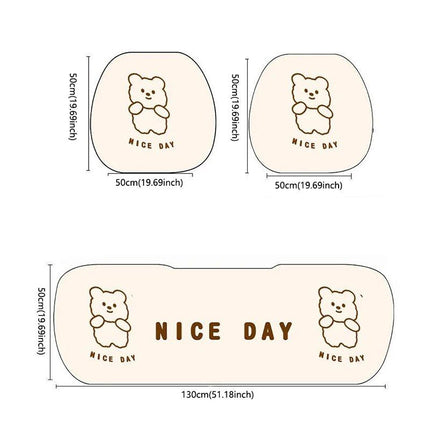 Cartoon Bear "NICE DAY" Car Seat Cushions - Wnkrs