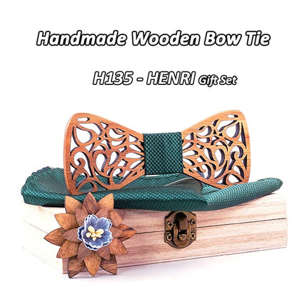 Men's Floral Wood Bow Tie - Wnkrs