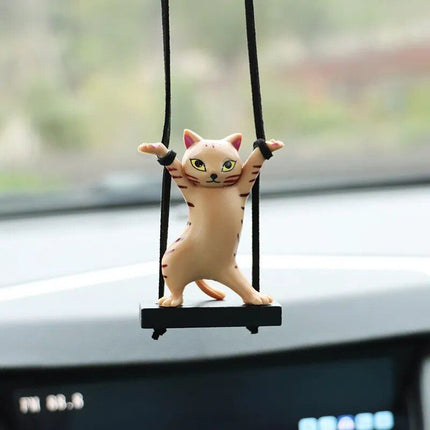 Cute Cat on Branch Car Rearview Mirror Pendant - Wnkrs