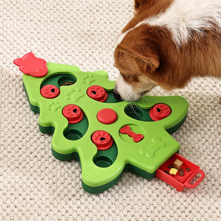 Jouet puzzle interactif pour chien en forme d'arbre de Noël