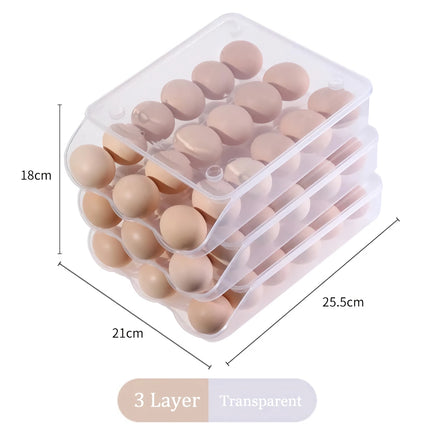 Caja de almacenamiento de huevos apilable y enrollable: organizador de 1, 2 y 3 capas